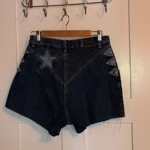 Western ethics cut off shorts with star details
